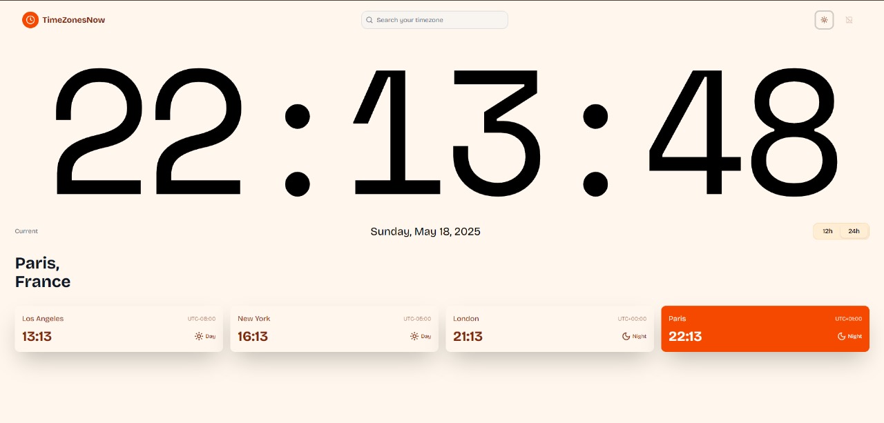 TimeZonesNow - World Clock & Time Zone Converter